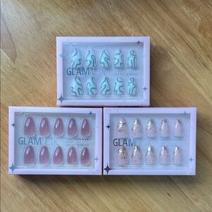 Glamnetic Pink and Gold Press-On Nails Set